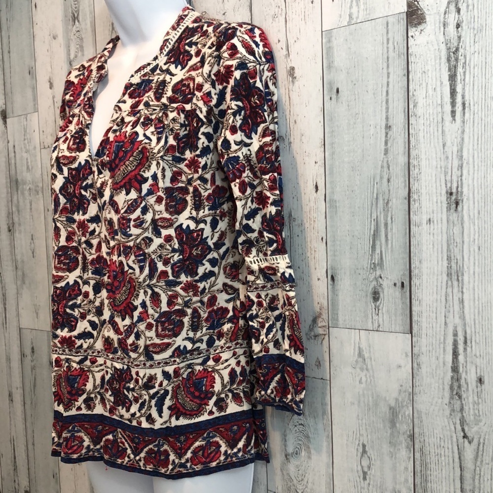 Lucky Brand V-Neck Blouse Small - Picture 2 of 11